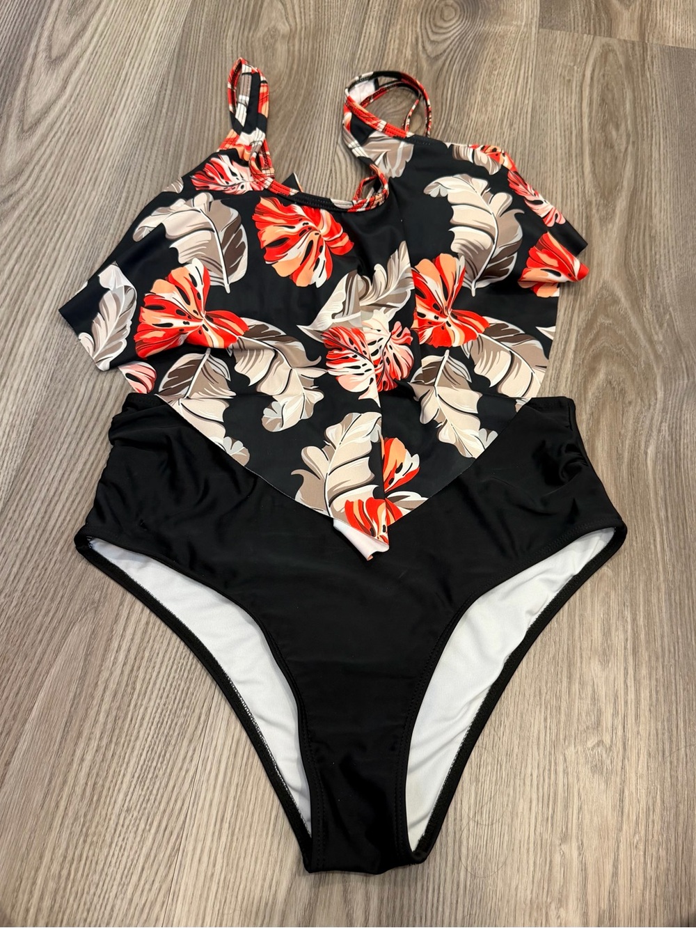 Women’s' Black Floral One-Piece Swimsuit